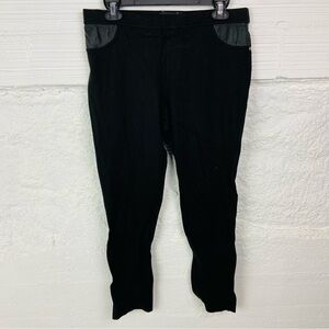 DKNY jeans Women's Black Straight Leg faux leather Pants size large